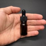 5Ml Kahverengi Cam Damlalıklı Şişe , Siyah Plastik Kapak - 5Cc Amber Cam Damlalıklı Şişe x 6 Adet