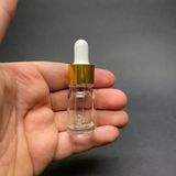 5Ml Şeffaf Cam Damlalıklı Şişe , Gold Metalik Kapak , 5 Cc Saydam Cam Damlalıklı Şişe x 6 Adet