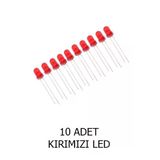 5mm Kırmızı Mantar Led Diyot Yüksek Parlaklık - 10 Adet Paket