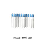 5mm Mavi Mantar Led Diyot Yüksek Parlaklık - 10 Adet Paket