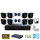 5mp 1440p 8 Kameralı 250gb Hdd Ip Poe Güvenlik Kamerası Seti