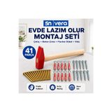 5N VERA 5N Vera Evde Lazım Olur Montaj Seti – Çekiç + Beton Çivisi + Fischer Dübel + Vida | 41 Parça