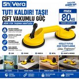 5n Vera 80 kg Çift Vakumlu Cam Taşıma Vantuzu | Fayans, Mermer ve Granit Kaldırma Aparatı