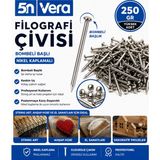 5N Vera Bombeli Başlıklı Filografi Çivisi 250 Gram | Nikel Kaplamalı String Art ve Ahşap El Sanatları Için Hobi Çivisi