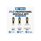 5NVERA 3’lü Macun Boyacı Spatulası Seti 50-60-80 mm – Fiber Saplı Inşaat Alçı Sıva Boya Kazıma Ispatulası