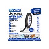 5NVERA 5N VERA Çift Taraflı Köpük Bant 10 mm x 10 Metre | Güçlü Yapışkanlı İnce Montaj Bandı | Ayna, Cam, PVC, Metal, Ahşap ve Plastik İçin