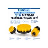 5NVERA 5N VERA Matkabını Temizlik Makinesine Çevir 3’lü Fırça Seti | Derz, Fayans, Banyo ve Mutfak Temizliği