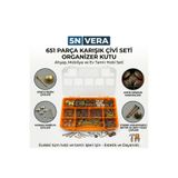 5NVERA 651 Adet Hobi & Teknik Çivi Seti – Beton, Ahşap, Cam Çivisi ve Dekoratif Kabara Seti