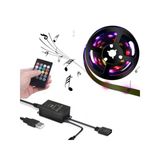 5V Usb Rgb Şerit Led - 100Cm, Kumandalı Ve Ses Sensörlü