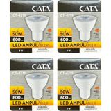 5W GU10 LED Ampul 4000K 10 Lu Ekonomik Paket Günışığı 350 Lümen 36 Işık Açısı Enerji Tas - Altın