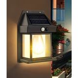 5W Solar / Güneş Enerjili Led Ampullü Duvar Fener Aplik 3200K - Sarı Işık