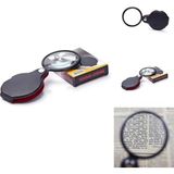 5x 60MM Cam Optik Lens Katlabilir Deri Kaplamalı Cep Büyüteç XX1051 - Çok Renkli - Düz - Standart