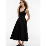 5X2 Rıb Mıx Medıa Dress Kadın Siyah Elbise - Ww0ww49939