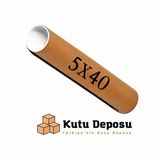 5x40 cm Kapaklı Silindir Postüp Rulo Gönderi Kutusu (5 ADET)