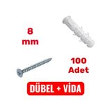 5x40 Sunta Vidası Ve M8 Dübel Seti 200'lü -