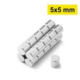 5X5 Mm, Yuvarlak Neodyum Mıknatıs, Güçlü Magnet, (Çap: 5 Mm, Kalınlık: 5 Mm)