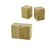 5X5CM--Y:7CM 2pcs Mıknatıslı Ikiz Ahşap Bambu Baharatlık - Tuzluk (50001)