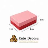 5x8x2 cm Asetat Kapaklı Takı Kutusu-Kırmızı (DEMONTE) (50 ADET)