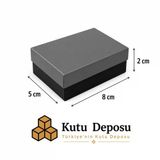 5x8x2 cm Asetat Kapaklı Takı Kutusu-Siyah (DEMONTE) (50 ADET)