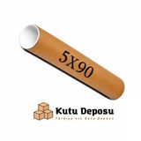 5x90 cm Kapaklı Silindir Postüp Rulo Gönderi Kutusu (5 ADET)