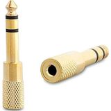 6.3 Mm Stereo Erkek 3.5 Mm Stereo Dişi Sarı Metal Gold Jack Fiş Çevirici Mikrofon Ses Kablosu Soketi Girişi