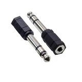 6.35 mm Stereo Erkek - 3.5 mm Dişi Ses Adaptörü | Stereo Ses Dönüştürücü, Metal Konektör, Kompakt Tasarım, Kulaklık Uyumlu, Yükseltici Adaptör