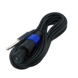 6.3mm Mono Speakon Tip Dişi 5mt Mikrofon Kablo Siyah Renk G-526G (AVD-226)