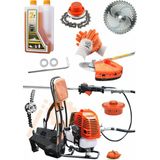 6.5 Hp Sırt Tipi Benzinli Motorlu Ot Tırpanı Çim Biçme Makinesi Tırpan +Canavar Başlık+2tyağ