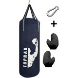 6-9 Yaş Boks Torbası 50CM Çocuk Boks Torbası Eldiven+Karabina Hediyeli Lacivert