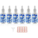 6 Adet 1 Oz (30 Ml) Beyaz Porselen Seramik Damlalık Şişeler Parfüm Aromaterapi Kozmetik Kabı Uçucu Yağlar Örnek Boş Damlalık Şişeler Hunili Dahil