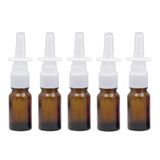 6 adet 10 ml boş dolum kavanozu, seyahat burun sprey şişeleri için, kozmetik, makyaj, parfüm için, tıbbi tuzlu su uygulamaları için saklama kabı (kahverengi)