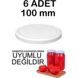 6 Adet 10CM Metal Kavanoz Kapağı Beyaz