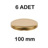 6 Adet 10cm Metal Kavanoz Kapağı Gold