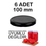 6 Adet 10cm Metal Kavanoz Kapağı Siyah