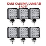 6 Adet 11x11 16 Led Kare Off Road Traktör Tir Kamyon Sis Fari Sis Lambasi Çalisma Lambasi Projektör