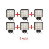 6 Adet 16 Led Kare Off Road Traktör Tir Kamyon Sis Fari Sis Lamba