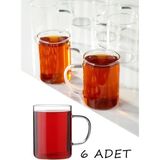 6 Adet 200ML Isıya Dayanıklı Termisil Cam Kupa, Çay ve Kahve Bardakları Turuncu - Seçenek 1