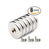 6 Adet 30Mm X 10-5Mm X 5Mm Havşa Delikli Güçlü Neodyum Miknatis