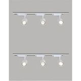 6 Adet 30W Ray Spot Vitrin Armatürü 2 Metre 1+1 Raylı Spot Lamba Beyaz Kasa Günışığı - Gün Işığı
