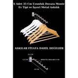 6 Adet 35 cm Boncuklu Ev ve Işyeri Için Uygun Duvara Monte Metal Askılık