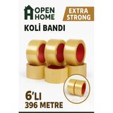 6 Adet-396 Metre Şeffaf Koli Bandı – Extra Strong 40 Micron Kalınlık, Güçlü Yapışkan