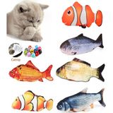 6 Adet 3D Peluş Kedi Oyuncağı Balık Kedi Nanesi Otlu Çıngıraklı
