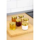6 Adet 40 Ml Şeffaf Cam Kavanoz, Metal Kapaklı, Küçük Boyut