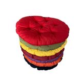 6 ADET 40X40 Cm Yuvarlak Tabure Minderi - Sandalye Minderi - Puf Minder (Mor)
