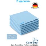 6 Adet 40X40CM Vista Mavi Mikrofiber Cam Bezi 200 Gsm – Araba ve Ev Cam Temizlik Bezi - 0,25 kg