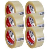 6 Adet 45 mm Eninde Şeffaf Koli Bandı, 100 Metre Uzunluk, Dayanıklı