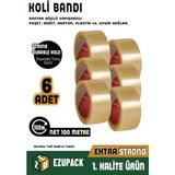 6 Adet 45X100MT Koli Bandı Taşınma Taşınma Kolisi Poşeti Kapama Bandı Ambalaj Streç Bant