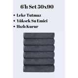 6 Adet 50X90cm Mikrofiber El Yüz Kuaför Berber Spor Havlusu Leke Ve Saç Boyası Tutmayan