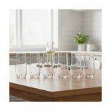 6 Adet 550 ml Şeffaf Cam Meşrubat Bardağı - 6'lı Set Minimalist Tasarım Geniş Hacimli Su, Kokteyl ve Soğuk Kahve Bardağı - Option-1 - 0 - Siyah