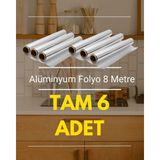 6 adet 8 metre alüminyum folyo ( mutfak folyosu ) - Metalik Gri